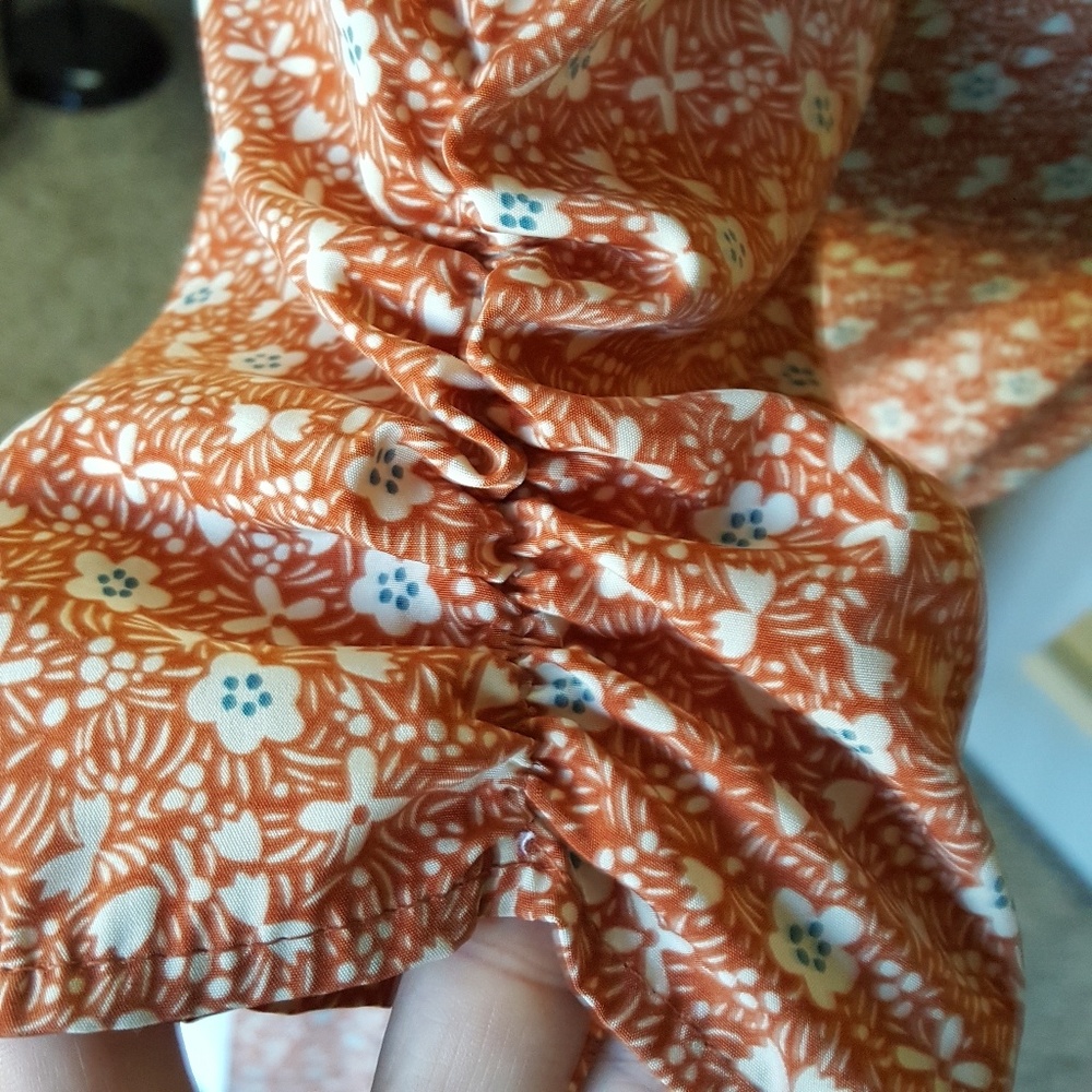 Rust Colored Rouched Lightweight Dress Keyhole - Picture 2 of 7
